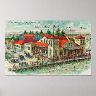 Luftaufnahme von Luna Park Caf � und Natatorium Poster