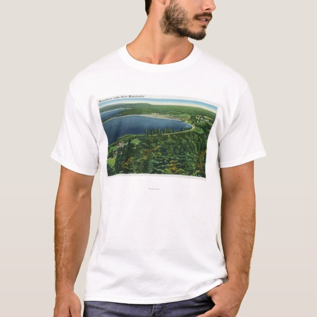 Luftaufnahme von Massabesic See nahe Stadt T-Shirt (Vorderseite)