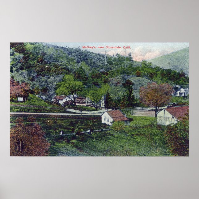 Luftaufnahme von McCray's Cloverdale, CA Poster (Vorne)