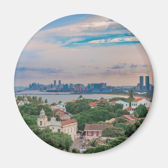 Luftaufnahme von Olinda und Recife Pernambuco Bras Magnet (Vorne)