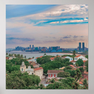 Luftaufnahme von Olinda und Recife Pernambuco Bras Poster