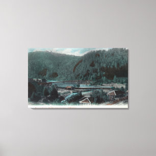 Luftaufnahme von Parrott Fähre BridgeSonora, CA Leinwanddruck