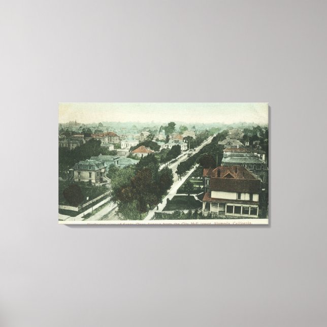 Luftaufnahme von Santa Clara AveAlameda, CA Leinwanddruck (Vorderseite)