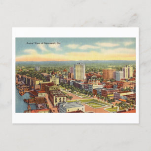 Luftaufnahme von Savannah, Georgien, Vintag Postkarte