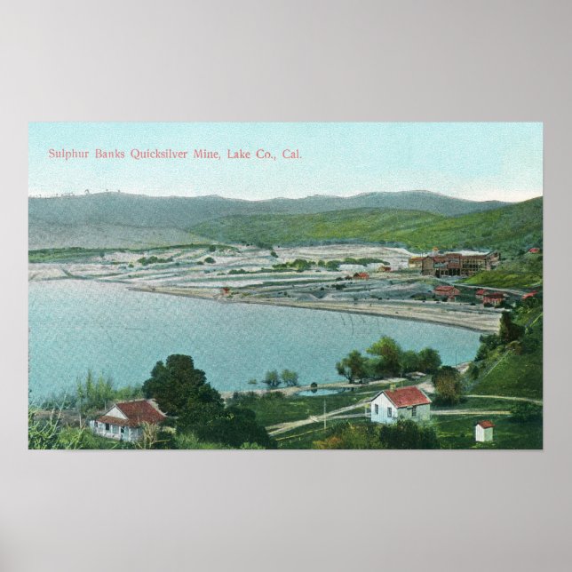 Luftaufnahme von Schwefelbänken Quicksilbermine Poster (Vorne)