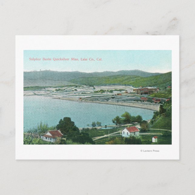 Luftaufnahme von Schwefelbänken Quicksilbermine Postkarte (Vorderseite)