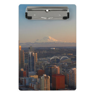 Luftaufnahme von Seattle-Stadt-Skylinen 2 Mini Klemmbrett