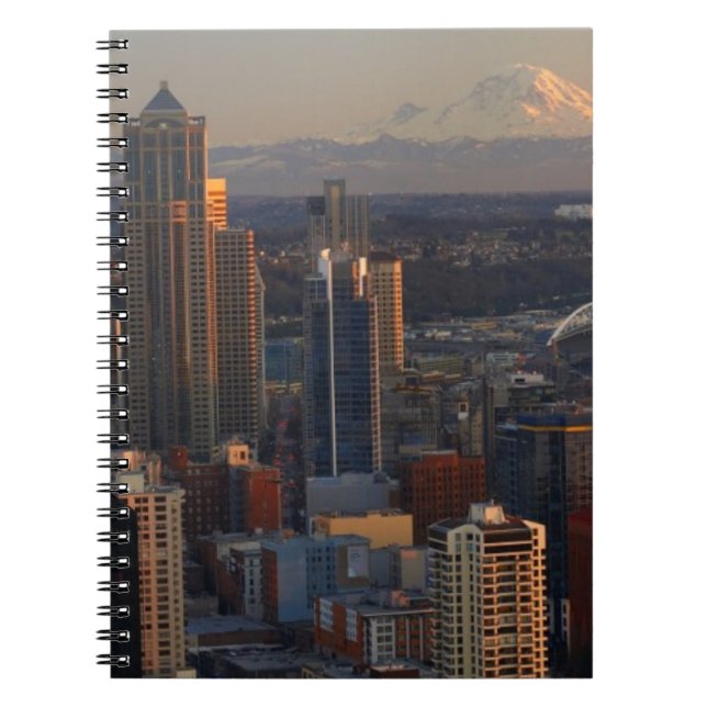 Luftaufnahme von Seattle-Stadt-Skylinen 2 Notizblock (Vorderseite)