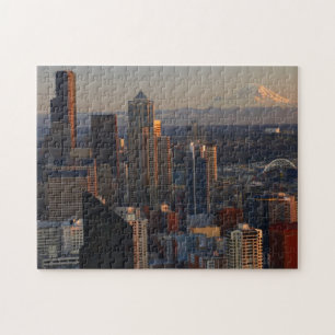 Luftaufnahme von Seattle-Stadt-Skylinen 2 Puzzle