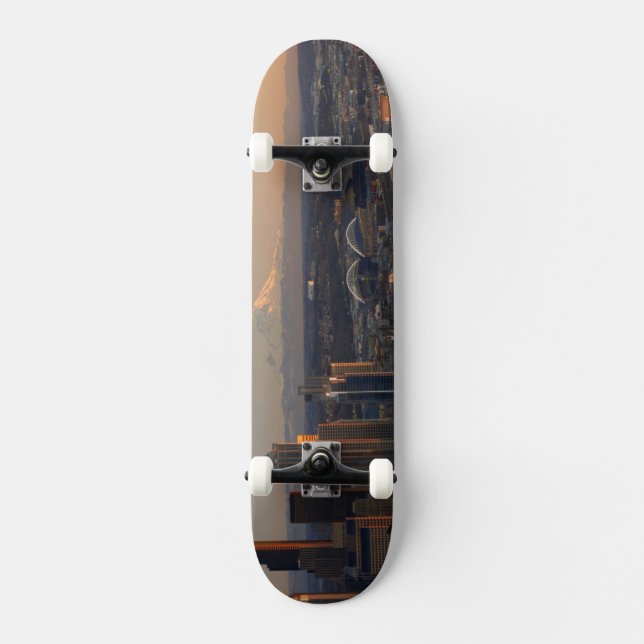 Luftaufnahme von Seattle-Stadt-Skylinen 2 Skateboard (Vorderseite)