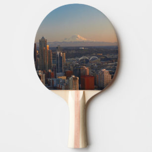 Luftaufnahme von Seattle-Stadt-Skylinen 2 Tischtennis Schläger