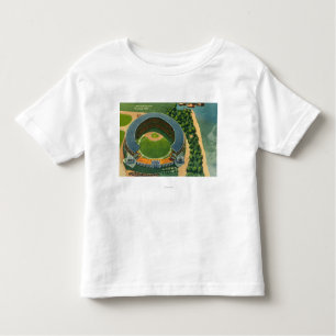 Luftaufnahme von städtischem StadiumCleveland, OH- Kleinkind T-shirt