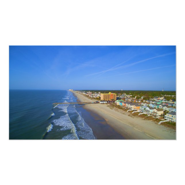 Luftaufnahme von Surfside Beach, SC Fotodruck (Vorne)
