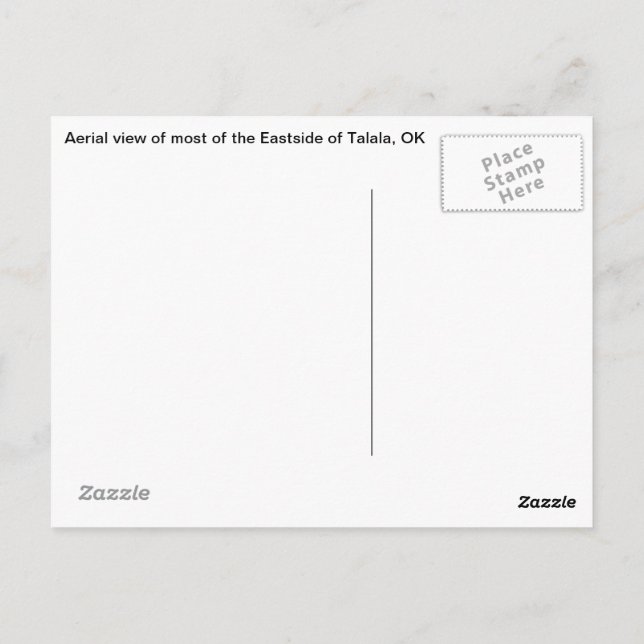 Luftaufnahme von Talala, OK Postkarte (Rückseite)