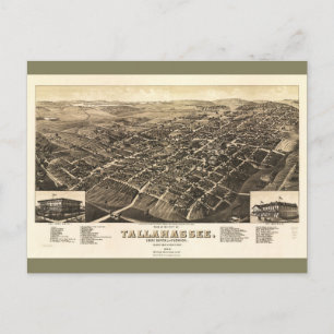 Luftaufnahme von Tallahassee, Florida (1885) Postkarte