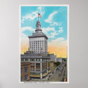 Luftaufnahme von Washington StreetOakland, CA Poster