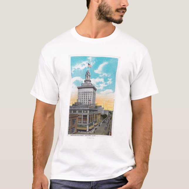 Luftaufnahme von Washington StreetOakland, CA T-Shirt (Vorderseite)