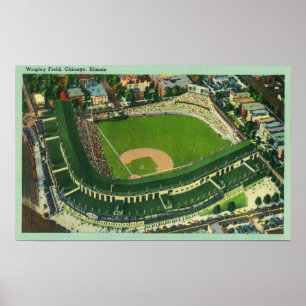 Luftaufnahme von Wrigley-Feld # von 2Chicago, IL Poster
