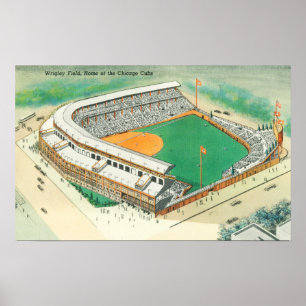 Luftaufnahme von Wrigley-Feld # von 3Chicago, IL Poster