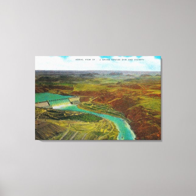 Luftaufnahme zum Grand Coulee Dam Leinwanddruck (Vorderseite)