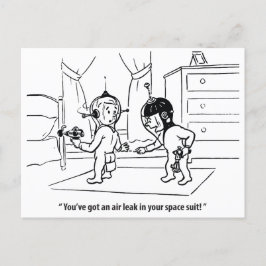 Luftaustritt im Weltraum Anzug, humorvoll, Vintag Postkarte