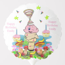 Luftballon, Alles Gute zum Geburtstag, Rosa Cupcak