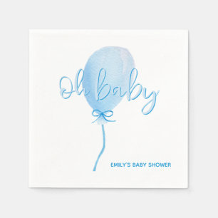 Luftballon Aquarell Blau Oh Baby Junge Baby Shower Serviette