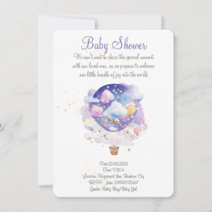 Luftballon Babydusche Einladung. Neues Baby-Party Save The Date