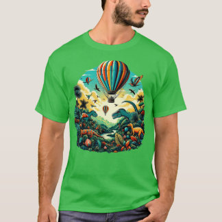 Luftballon, der mit dem anderen über einen lebendi T-Shirt