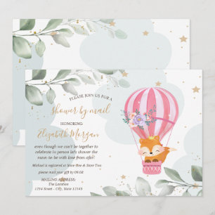 Luftballon,Fuchs,Wolken Babyparty per Post Einladung