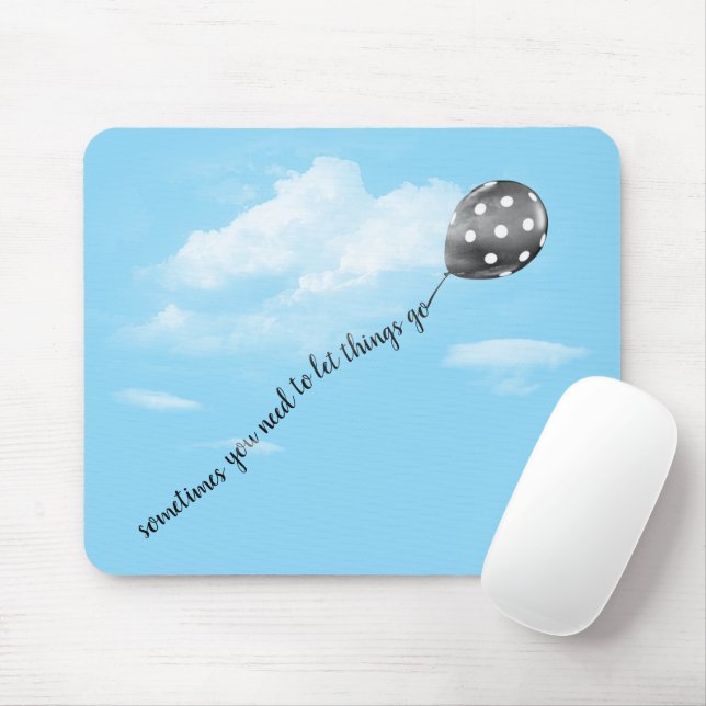 Luftballon mit Punkten und Zitat Mousepad (Mit Mouse)