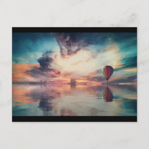 Luftballon - schöner Himmel Postkarte