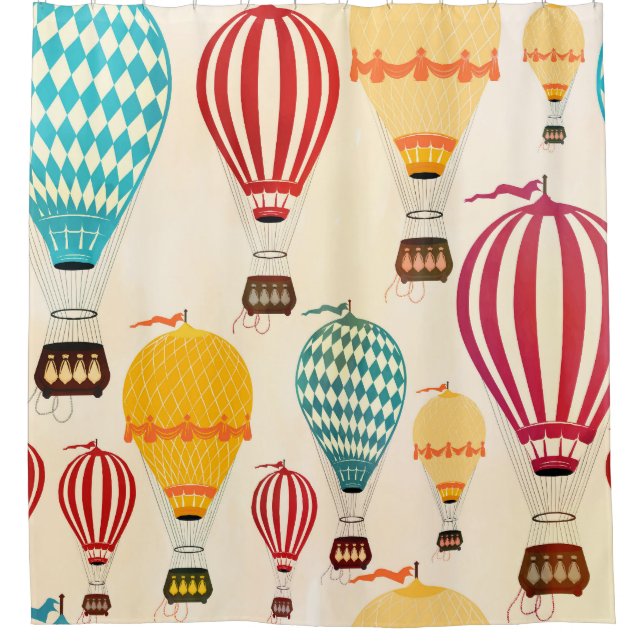 Luftballon: spielerisches Musterdesign. Duschvorhang (Vorderseite)