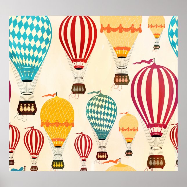 Luftballon: spielerisches Musterdesign. Poster (Vorne)