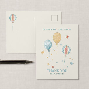 Luftballon-Träumerei-Party-Dankeskarten-Postkarte Postkarte
