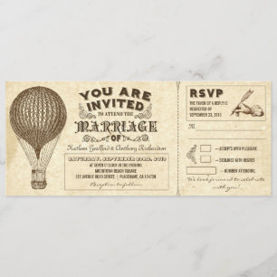 Luftballon Vintage-Typografie Hochzeitskarten Einladung