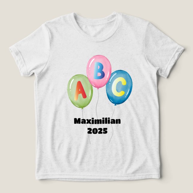 Luftballons ABC bunt - Schulkind 2026 | Tri-Blend Shirt (Design Vorderseite)