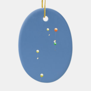 Luftballons am blauen Himmel Keramik Ornament
