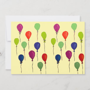 Luftballons aus buntem Party Einladung