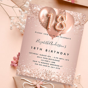 Luftballons aus Roségold zum 18. Geburtstag, Budge Flyer