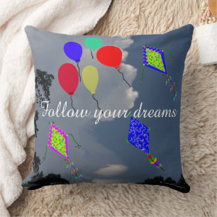 Luftballons Drachen Fliegende Fluffige Wolken 50 c Kissen