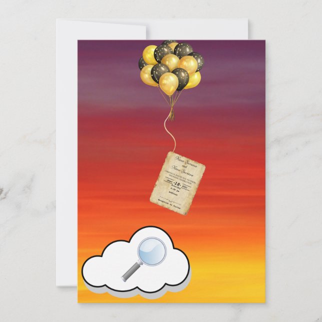 Luftballons Einladung (Vorderseite)