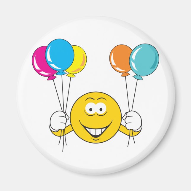 Luftballons Feier Gesicht Magnet (Vorne)
