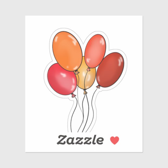 Luftballons frohe Schwingungen Aufkleber (Blatt)