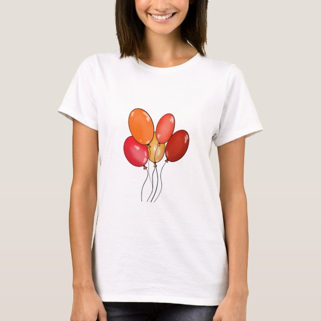 Luftballons frohe Schwingungen T-Shirt (Vorderseite)