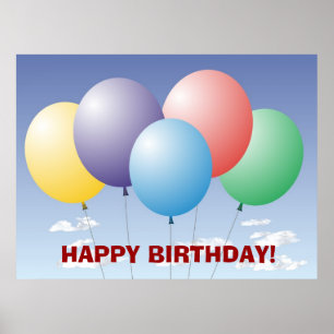 Luftballons Geburtstagsbanner Poster