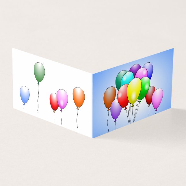 Luftballons gefaltete Geburtstagskarte (Vorderseite)