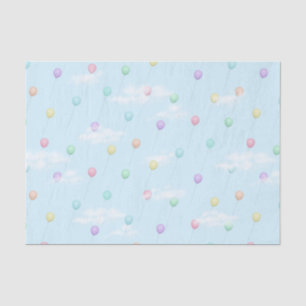 Luftballons im blauen Himmel mit Wolken Seidenpapier