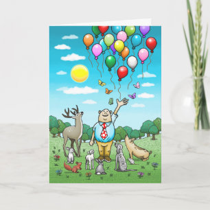 Luftballons in der Luft Geburtstagskarte Karte