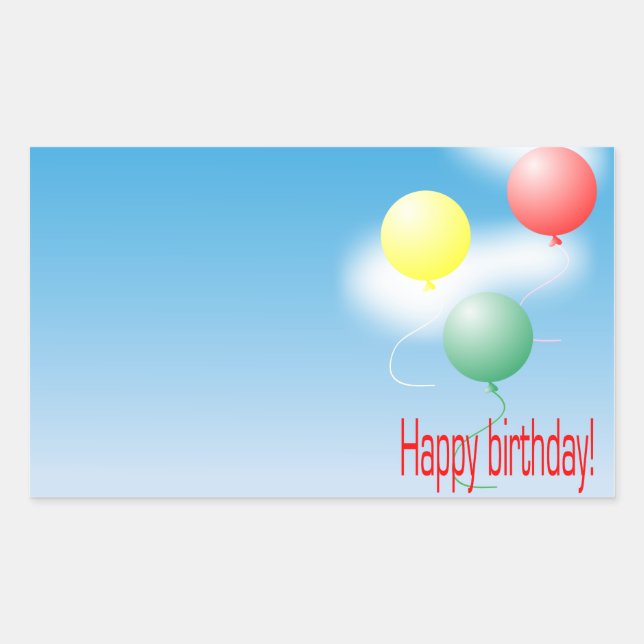Luftballons in Farben Rechteckiger Aufkleber (Vorderseite)